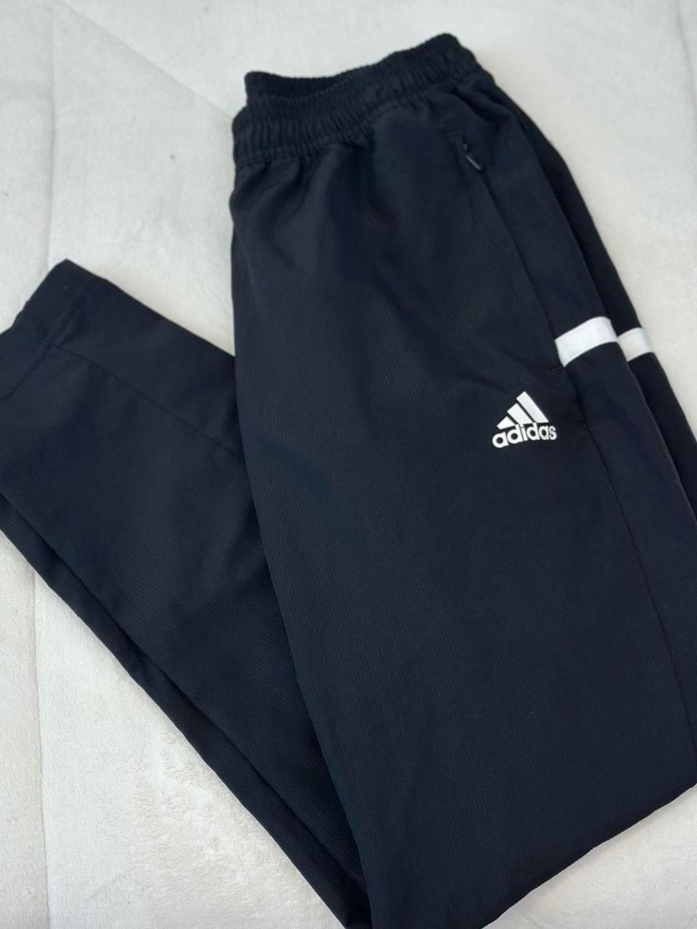 adidas Black Athletic Shorts with White Reflective Stripe